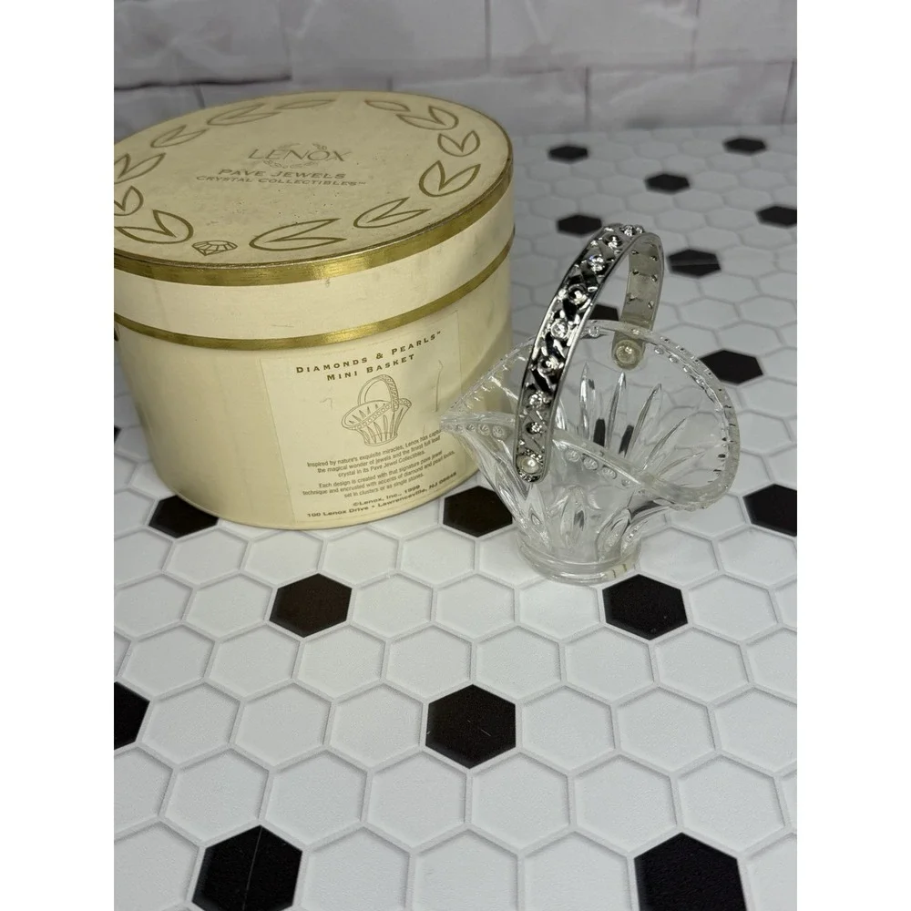 Lenox Pave Jewels‎ Crystal Collection Mini Basket with Original Box